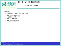 XTCE Tutorial - University of Maryland: Department of