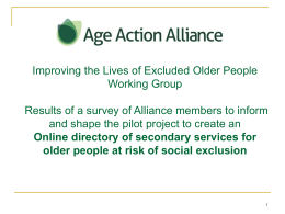 Age Action Alliance: Creating an online directory of