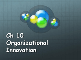 CH 10 Organizational Innovation