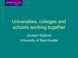 Universities, colleges and schools working together