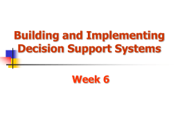 Decision Support Systems Concepts