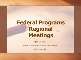 Federal Programs Regional Meetings