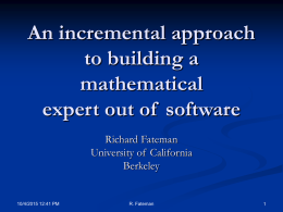 An incremental approach to building a mathematical …