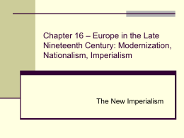 Chapter 16 – Europe in the Late Nineteenth Century