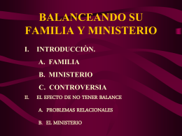 BALANCEANDO SU FAMILIA Y MINISTERIO