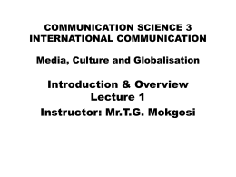 Communication Science 3 global/ international …