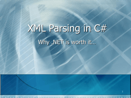 XML Parsing in C# - Computer Science at RPI
