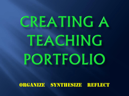 Steps to Creation of Your Own Professional Portfolio