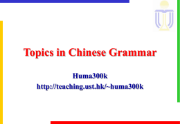 Topics in Chinese Grammar