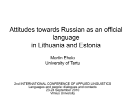 The paradox of Estonian language policy: mother tongue