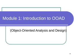 Module 1: Introduction to OOAD