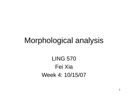 Morphological analysis - UW Courses Web Server