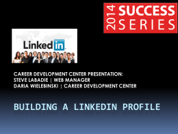 Building a LinkedIn Profile - East Stroudsburg University