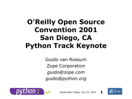 Keynote OSCON 2001