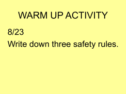 WARM UP ACTIVITY