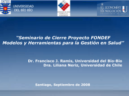 Seminario de Cierre Proyecto FONDEF Modelos y …