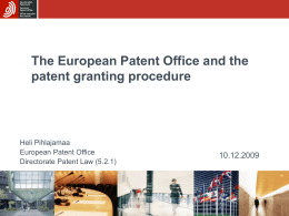 The European Patent Office and the patent granting …