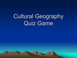 Cultural Geography Quiz Game