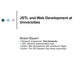 JSTL and web development at Universities