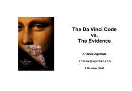 The Da Vinci Code vs. The Evidence 2 July 2006