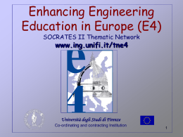 Enhancing Engineering Education in Europe (E4) …