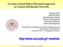 A Latency-based Object Placement Approach in Content