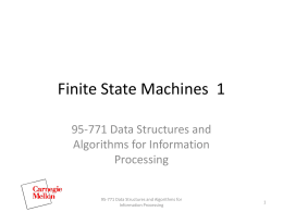 Finite State Machines - 1 - Carnegie Mellon University