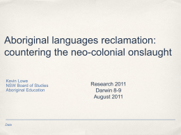 Aboriginal languages reclamation: countering the neo