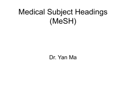 Medical Subject Headings (MeSH)