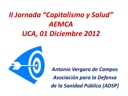 II Jornada “Capitalismo y Salud” AEMCA UCA, 01 …