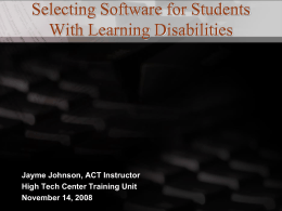 Selecting Software for Students With Learning Disabilities