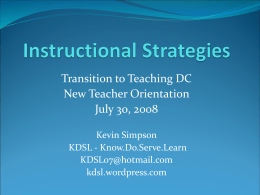 Instructional Strategies - Know.Do.Serve.Learn Weblog