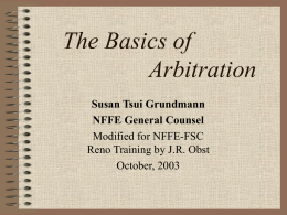 The Basics of Arbitration - NFFE Forest Service Council