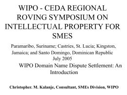 WIPO - CEDA REGIONAL ROVING SYMPOSIUM ON …