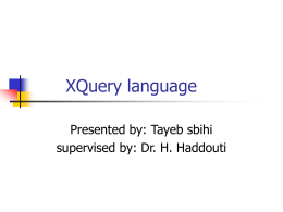 XQuery language - Al Akhawayn University