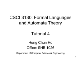 CSC3130 Tutorial 4 - Chinese University of Hong Kong