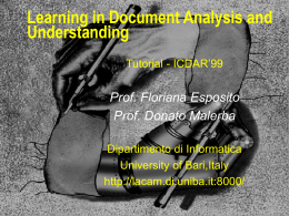 Learning in Document Analysis and Understanding