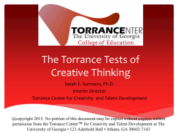 How can we measure creativity? A look at the Torrance