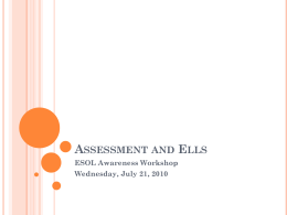 Assessment and Ells - University of West Florida