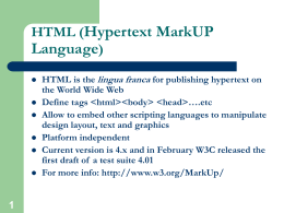 HTML (Hypertext MarkUP Language)