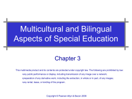 Multicultural and Bilingual Aspects of Special Education