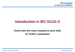 Introduction in IEC 61131-3