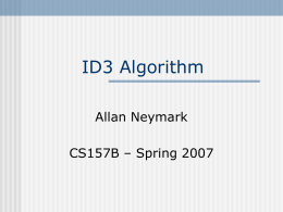 ID3 Algorithm - SJSU Computer Science Department