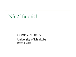 NS-2 Tutorial - Home page | University of Manitoba