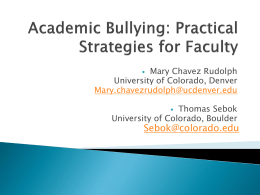 Academic Bullying: Practical Strategies for Faculty