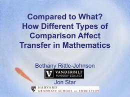 Compared to What? How Different Types of Comparison …
