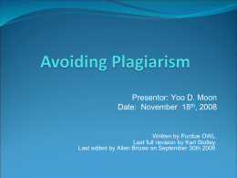 Avoiding Plagiarism - University of Maryland, Baltimore …