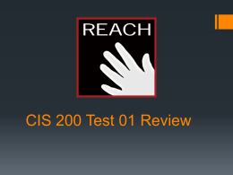 CIS 200 Test Review 1 - Resources for Academic …