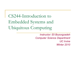 CS244- Introduction to embedded systems and …