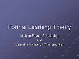 Formal Learning Theory - George Washington University